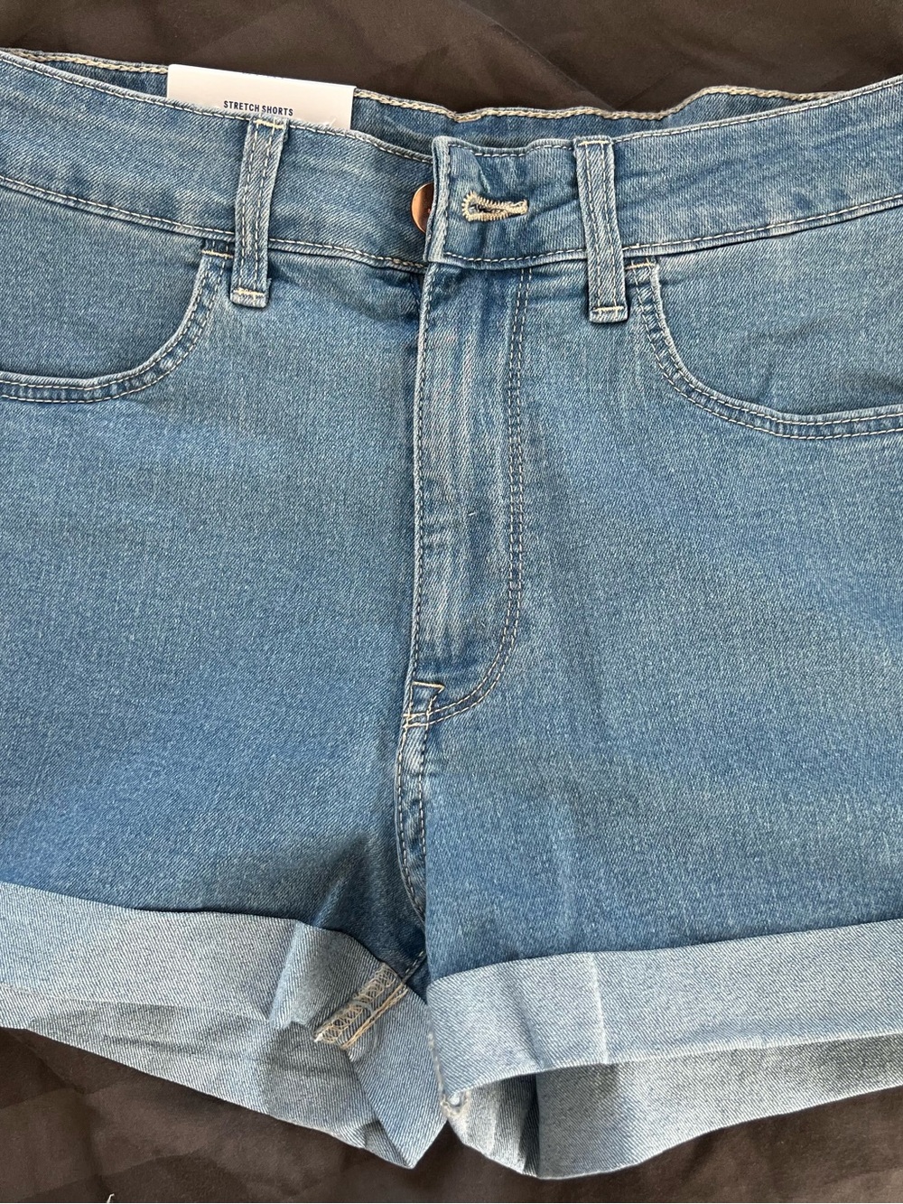 Classic High-Rise Light Blue Denim Shorts